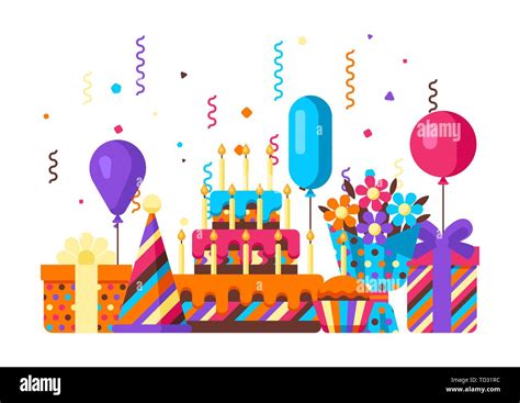 Happy Birthday Greeting Card Stock Vector Image And Art Alamy