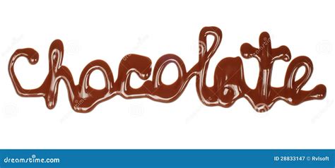 Chocolate Word Made Of Liquid Chocolate Stock Image Image Of Choco Melted 28833147