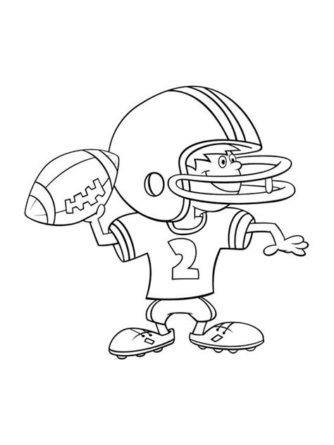 American Football Player Cartoon Coloring Page Coloringus