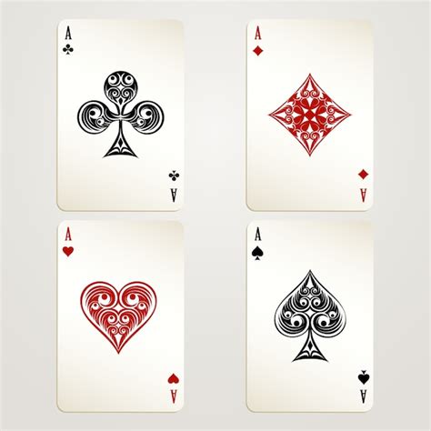 Free Vector Four Aces Playing Cards Vector Designs Showing Each Of