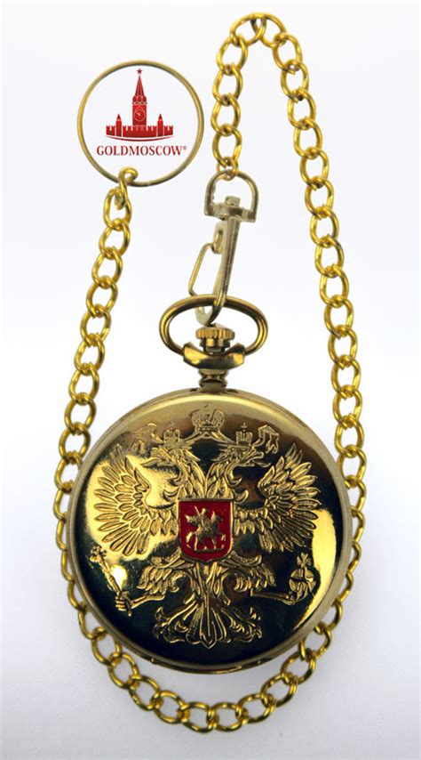 Часы «Российский герб золотистый» купить в интернет-магазине GOLDMOSCOW ...