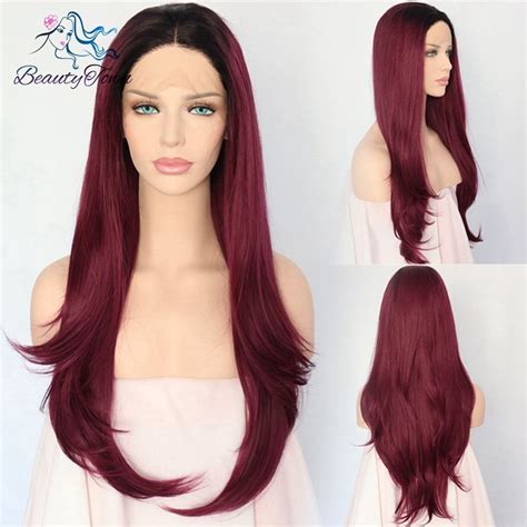 Wig Styles Long Hair Styles Razored Haircuts Wine Red Color