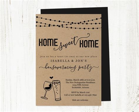 Wine And Beer Housewarming Invitation Template Printable Funny House