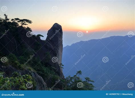 The Sanqingshan Mountain Sun Rise Adobe Rgb Stock Photo Image Of