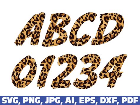Leopard Schrift Svg Leopard Gepard Halbdruck Schrift Etsy