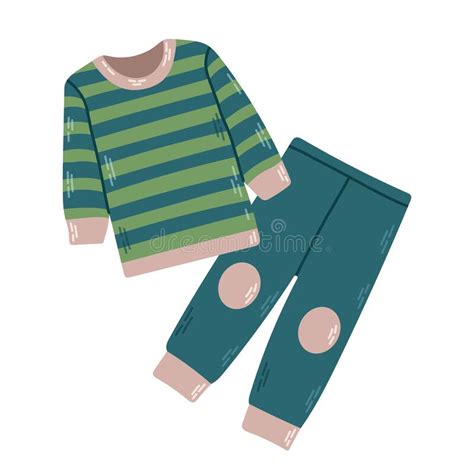 Sleepwear For Boys Pajama Nightgown Sleep Suit Isolated Vector Eps