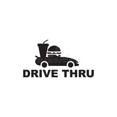 Drive Thru Text Logo Design Template Stock Vector Illustration Of