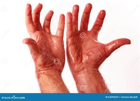 Bloody Hands Stock Image Image Of Crime Fingers Injury 63090659