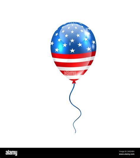 Flying Balloon In American Flag Colors Stock Photo Alamy