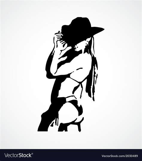 Sexy Cowgirl Stencil Royalty Free Vector Image Tattoo Art Drawings Pencil Art Drawings Art