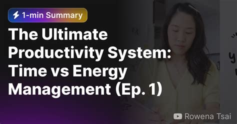 The Ultimate Productivity System Time Vs Energy Management Ep 1