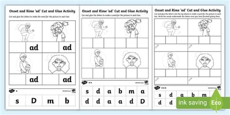 ‘ad Phonics Worksheets Onset And Rime Activity
