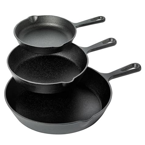 iron cast cookware kitchen essentials basic skillet pan pans cooking piece fry durable seasoned pre sets skillets depot