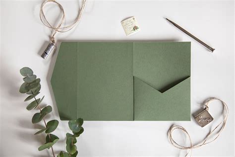 Diy Pocketfold Envelopes Sage Green 300gsm 5x7 Etsy