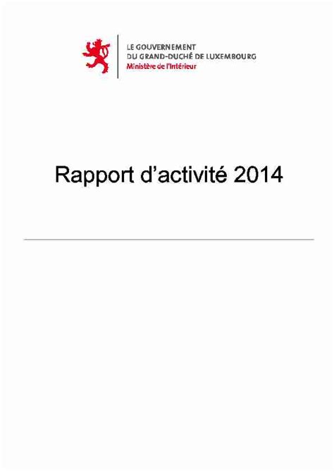 Apport Dactivité 2014 Pdf Le Règlement Grand Ducal
