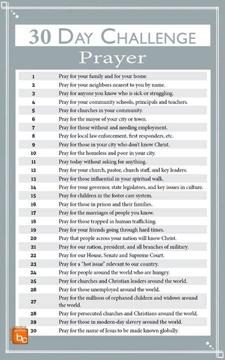 30 Day Prayer Challenge This Is Remarkable It Helps You To Keep Your
