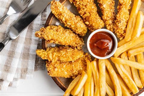 Breaded Fried Chicken Strips Stock Image Image Of Homemade Appetizer