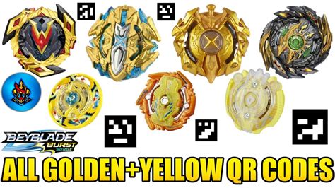 All Golden Yellow Color Beyblade Qr Codes Beyblade Burst Surge App