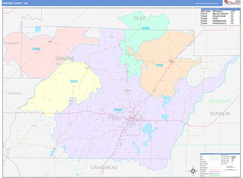 Greene County, AR Wall Map Color Cast Style by MarketMAPS - MapSales.com