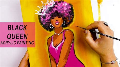 Black Queen African American Art Easy Acrylic Painting For Beginners