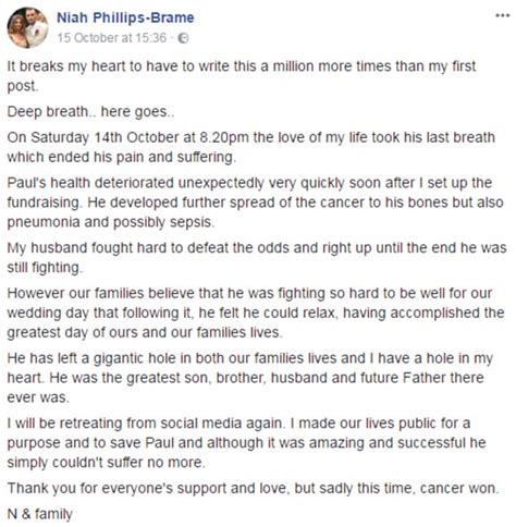 Cancer Won Wife Posts Heartbreaking Tribute After Husband Dies Of Cancer One Month After