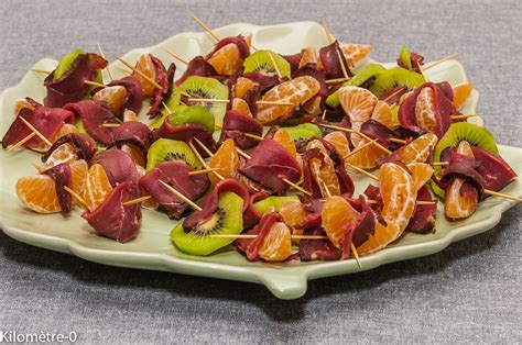Kiwis et clémentines au magret de canard séché Kilomètre-0