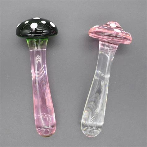 Crystal Mushroom Penis Glass Mens Womens G Spot Anal Butt Plug Beads Masturbation Erotic