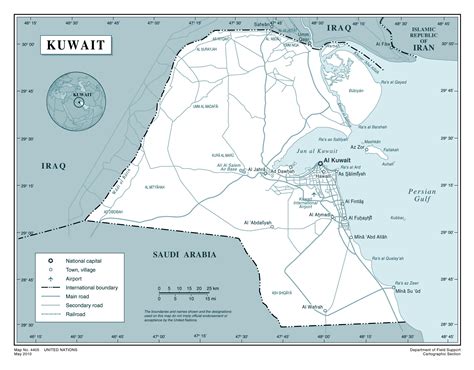 Large Detailed Political Map Of Kuwait With Roads Airports And Cities