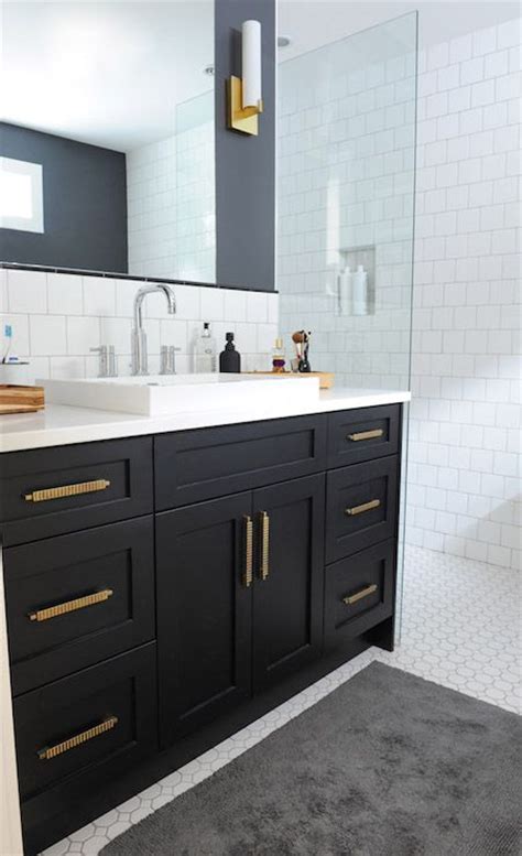 Get 5% in rewards with club o! Black Bathroom Vanity with Gold Hardware, Vintage ...