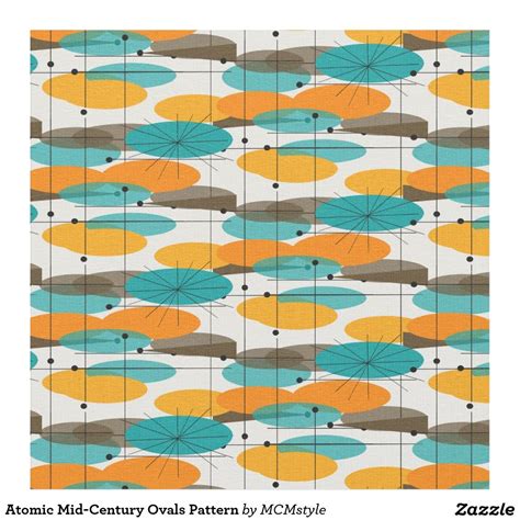 Atomic Mid Century Ovals Pattern Fabric Fabric Patterns Mid Century