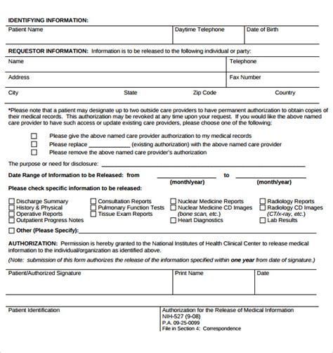 Free 6 Sample Medical Record Request Forms In Pdf
