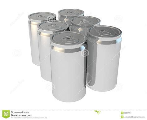 6 Pack Of Silver Aluminium Cans Stock Image Image 33617211