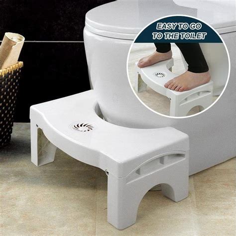 Toilet Pedestal Stool Foldable Bathroom Versatile Toilet White Stool 0