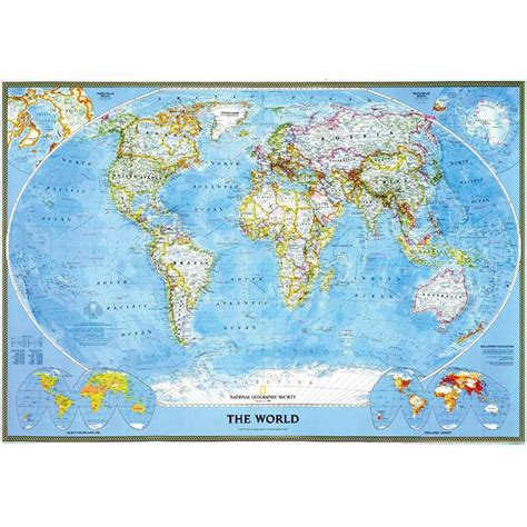 National Geographic Classic Map Of The World Politically Giant Format