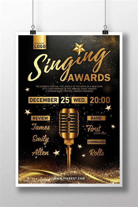 Singing Contest Awards Ceremony Poster Psd Free Download Pikbest