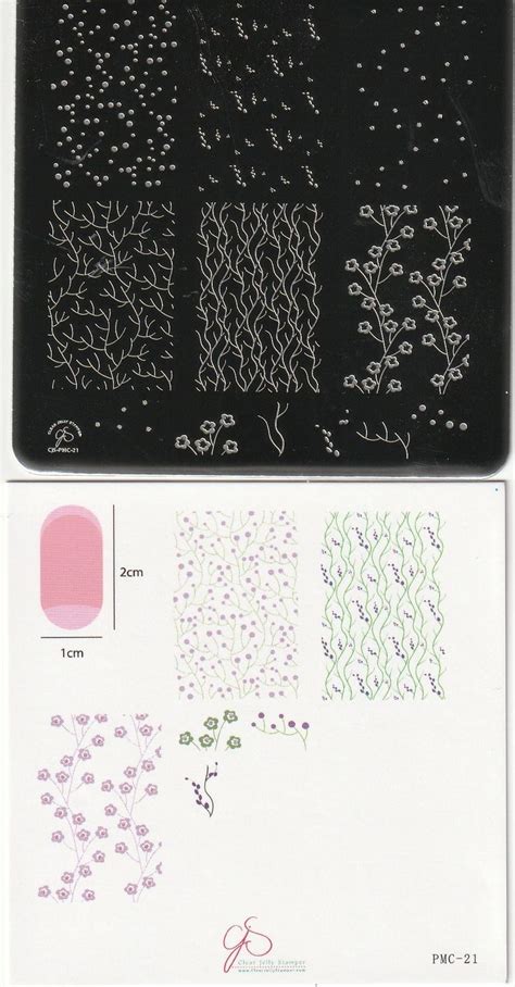 Clear Jelly Stamper Plate Of The Month Cjs Pmc 21 Blossom Branches Nail