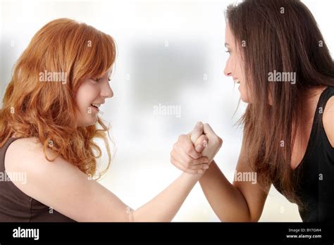Two Womans Hands Fight Stock Photo Alamy