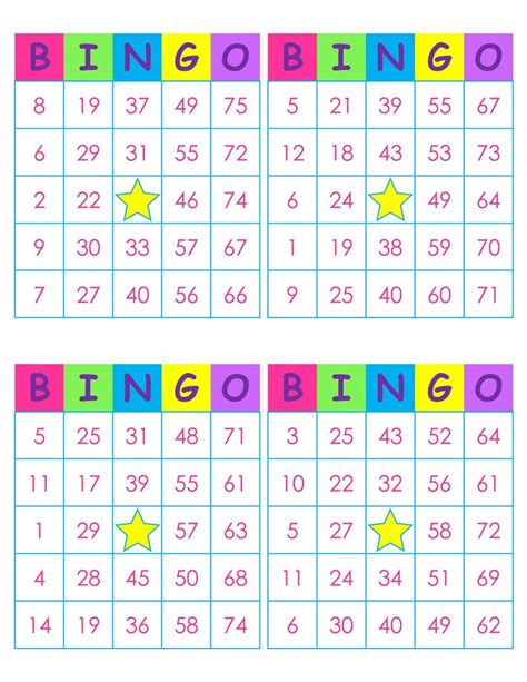 1000 Bingo Cards Pdf Download 1 2 And 4 Per Page Instant Etsy Bingo