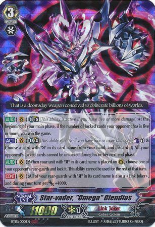 We did not find results for: Star-vader, "Omega" Glendios - BT15/000EN - Reverse Rare (RRR) - Vol. 15: Infinite Rebirth ...