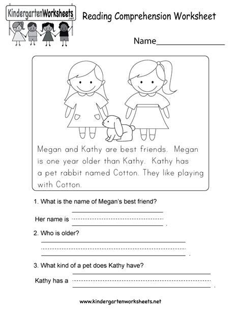 Check spelling or type a new query. Reading Comprehension Worksheet - Free Kindergarten ...