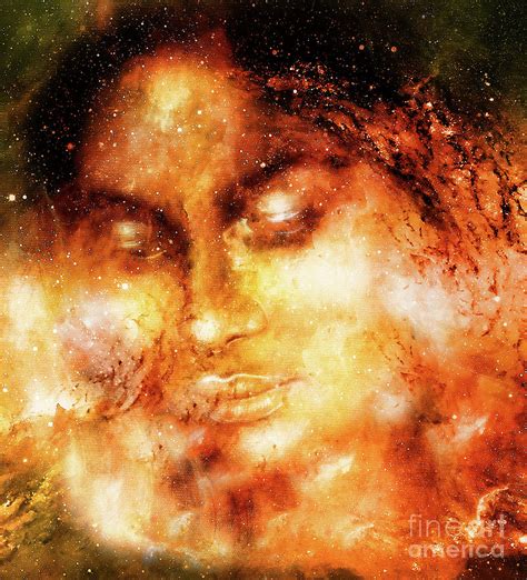 Goddess Woman In Cosmic Space Cosmic Space Background Fire Effect