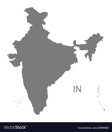 India Map Grey Royalty Free Vector Image Vectorstock