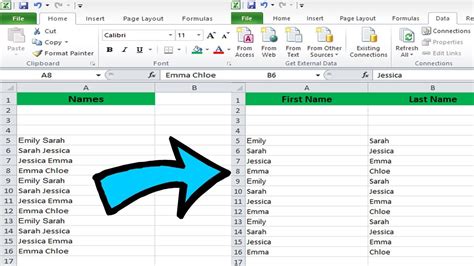 How to split data from one cell into rows? How To Split First and Last Name in Excel Sheet - How to ...