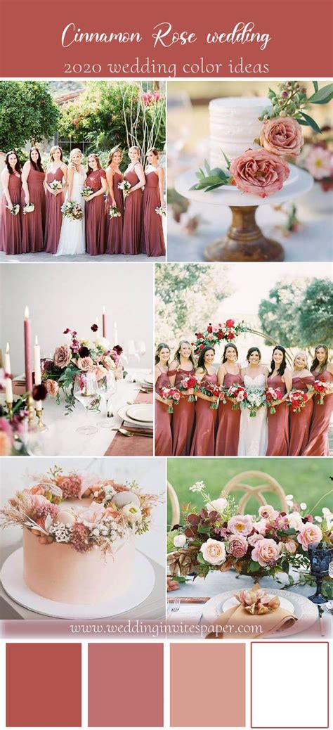 Top 7 Trendy Cinnamon Rose Color Palettes For Wedding 2020 Mariage