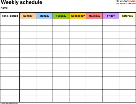 Schedule Template Google Docs