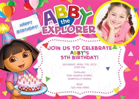 Free Dora Birthday Cards Printable