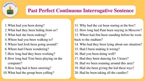 Sentences Example In Past Perfect Continuous Tense Englishtivi