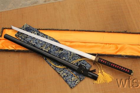 Handmade Folded Clay Tempered Straight Ninjato Blade Sword Aka Chokuto