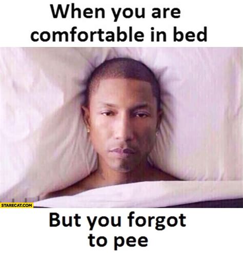 When You Are Comfortable In Bed But You Forgot To Pee Pharrel Williams