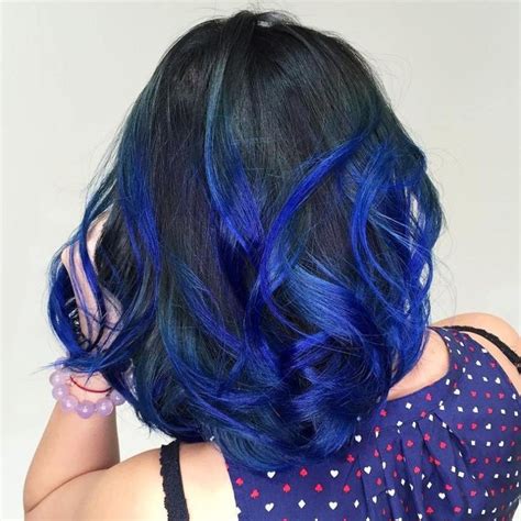 40 Two Tone Hair Styles Blue Hair Highlights Royal Blue Hair Hair